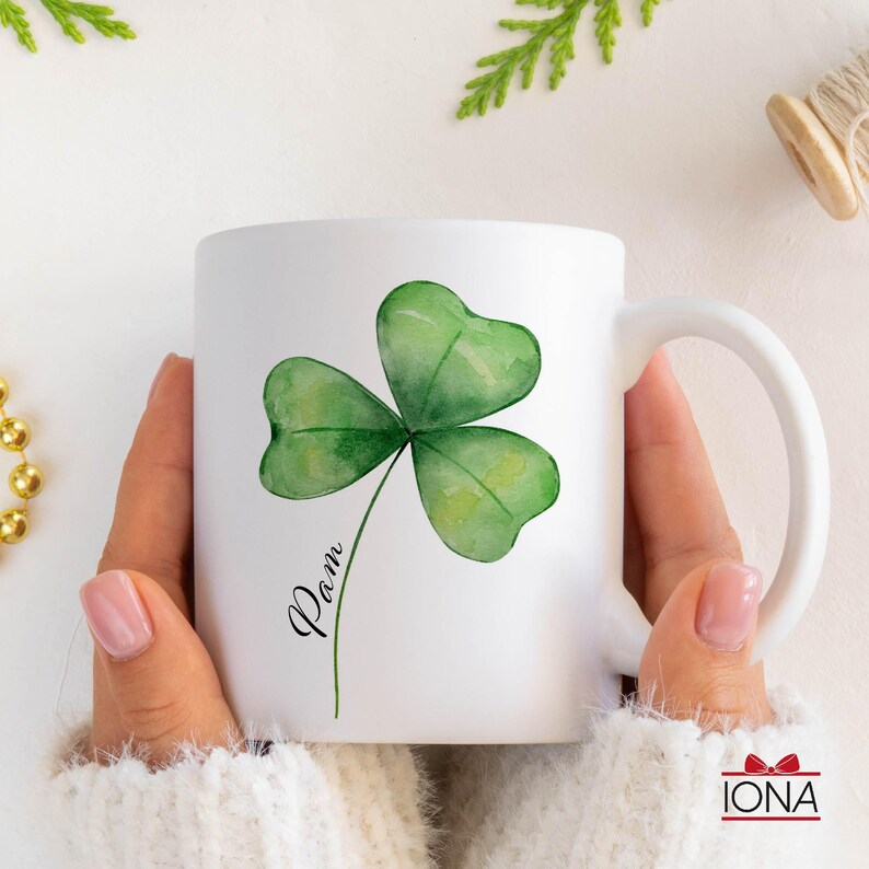 Personalized Shamrock Coffee Mug: Lucky Irish Gift bild 2