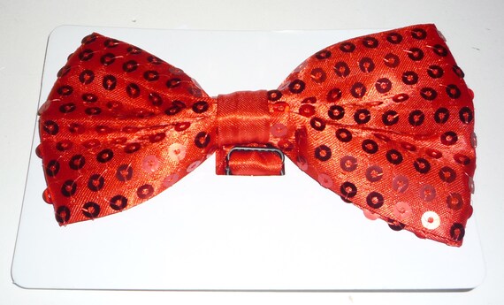 Sequin Bow Tie Adult Red Sequin Bow Tie Adult Red