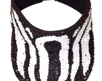 Sequin Sun Visor ZEBRA