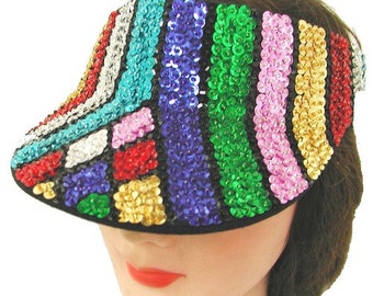 Sequin Sun Visor MOSAIC RAINBOW