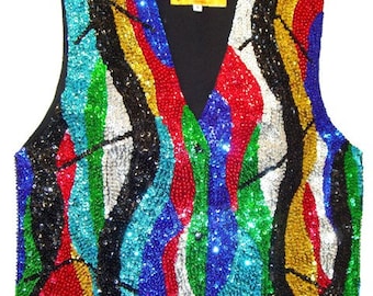 Gilet à paillettes RAINBOW ZIG-ZAG pour les enfants (jusqu’à 6 ans)