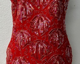 Sequin Cocktail Dress Red