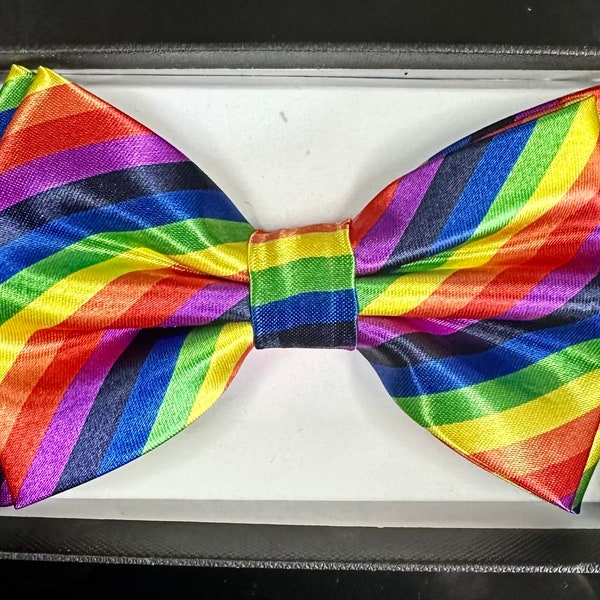 Bow Tie RAINBOW STRIPES SHINY Adult Unisex