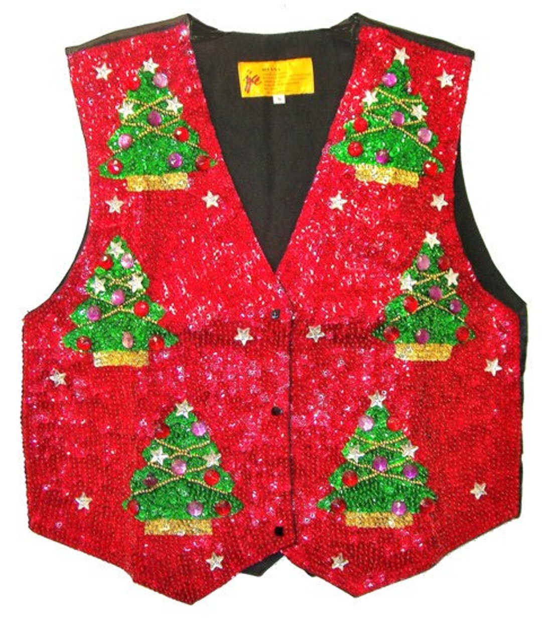 Sequin Vest RED W christmas TREE Etsy