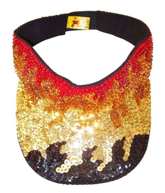Sequin Sun Visor FLAMES - Etsy