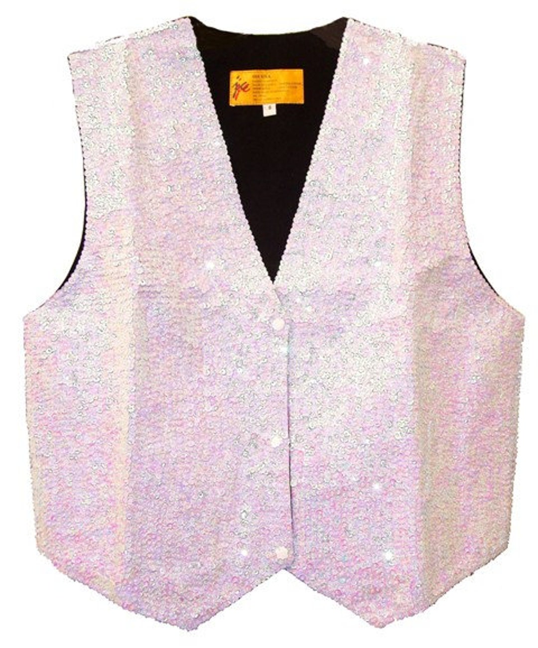 Kids Sequin Vest - Silver Sparkly Dress-Up Vest For Halloween & Costume Fun (Size Small, Ages 4-6)