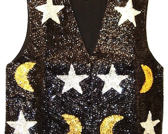 Sequin Vest CELESTIAL BLACK