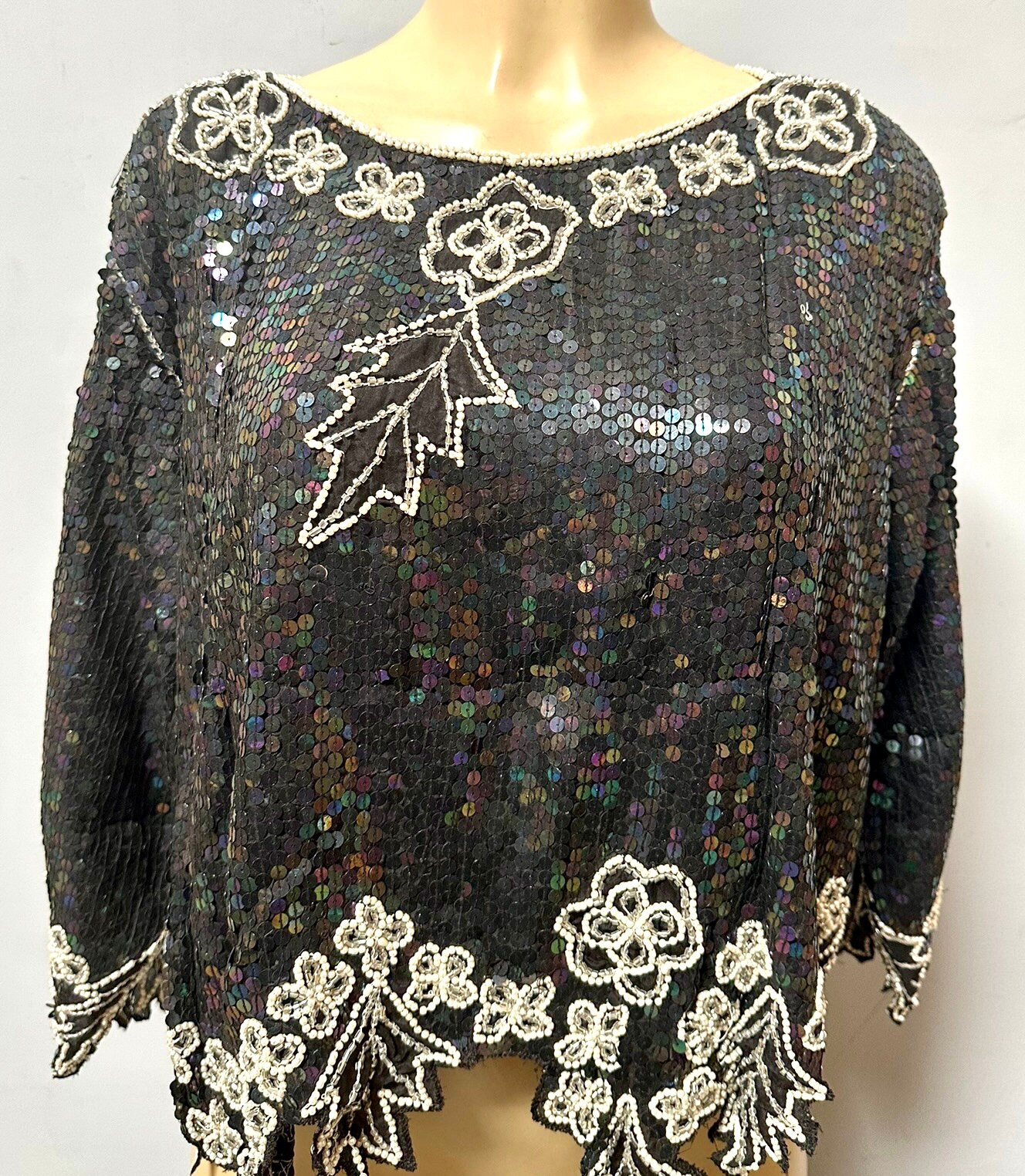 black sequin top size 20
