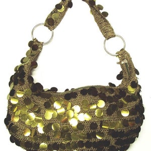 Sequin Handbag Olive Green