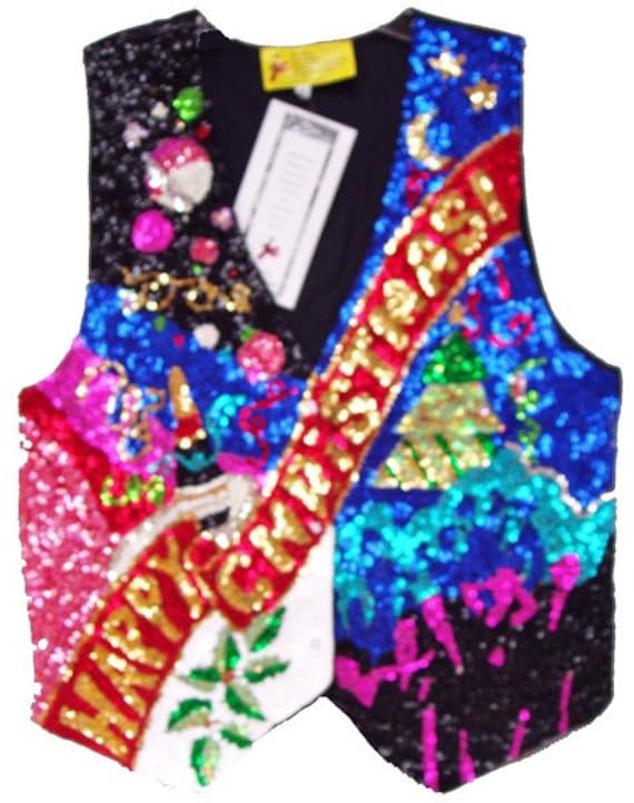 Sequin christmas vest discount