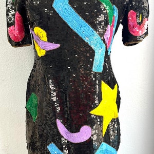 Sequin Dress Black Multi