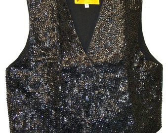 Gilet à paillettes NOIR pour enfants (jusqu'à 6 ans)