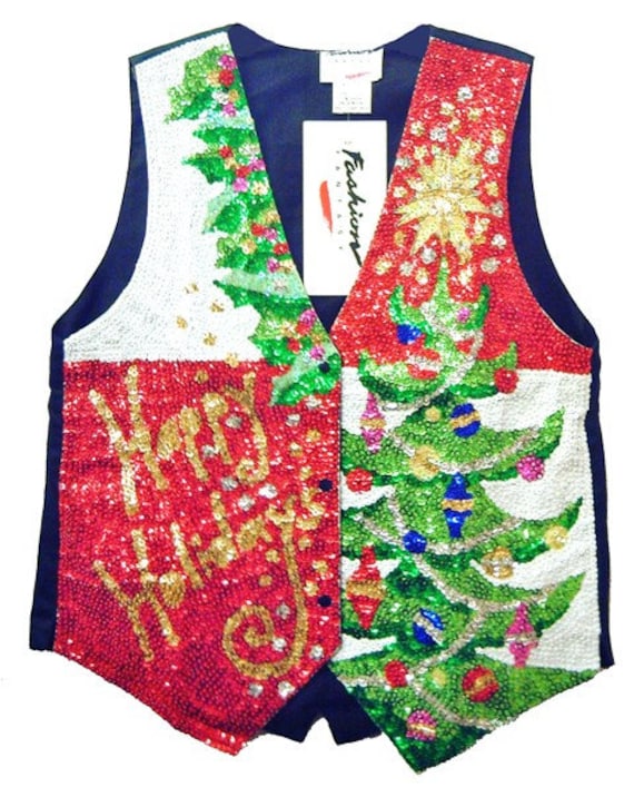 Sequin Vest HAPPY HOLIDAYS