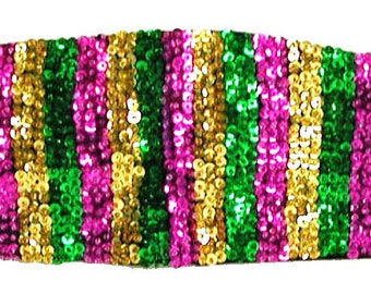 Sequin Cummerbund Belt MARDIGRAS LINES