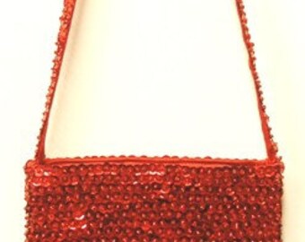 Sequin Purse RED