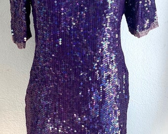 Sequined Purple Dress