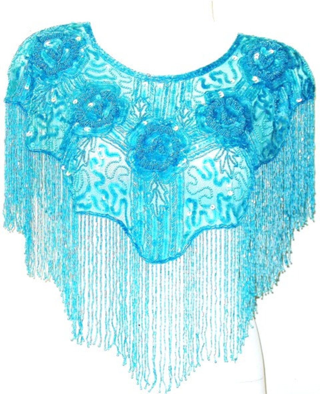 Cashmere Sequin Shawl in Turquoise main image 0