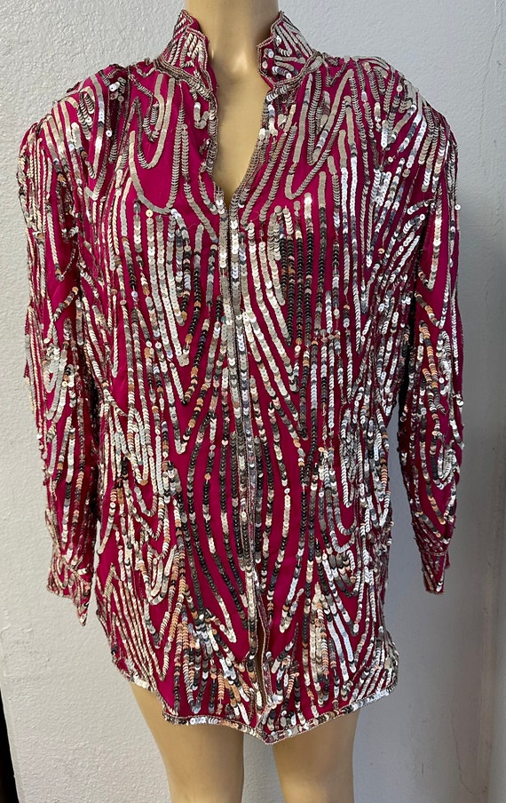 Pink and 2024 silver sequin dress