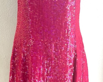 Sequin Evening Hand-beaded Dress Pink