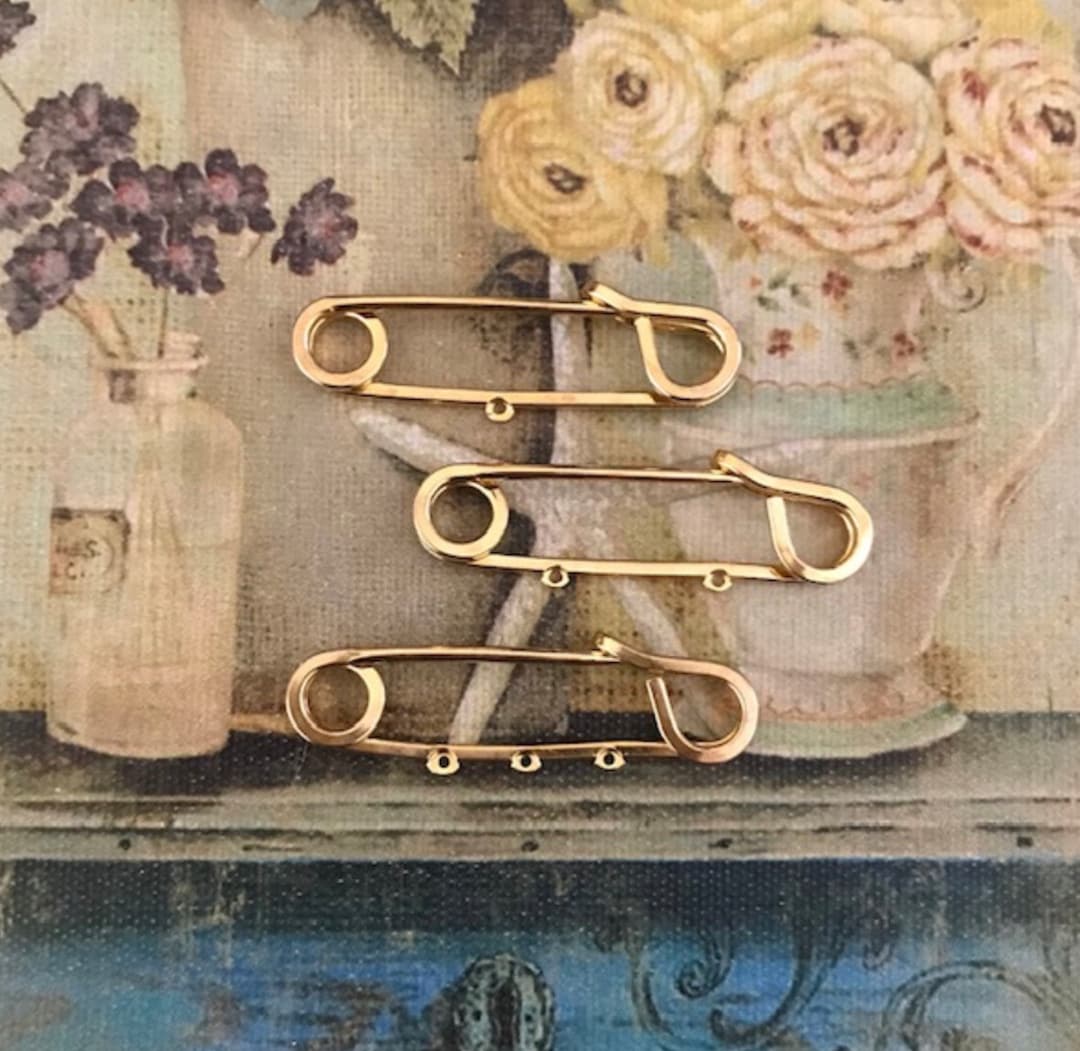 Vintage Safety Pin, Vintage Art Deco Brooch Pin, Heavy Duty Safety Pin