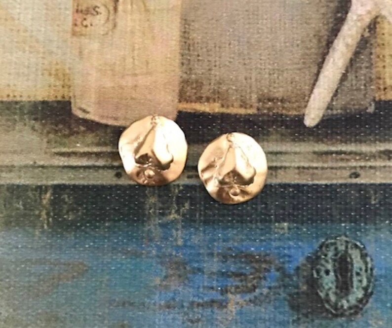 Made in USA 12mm Buttons Vermeil Heart Button 2 Vermeil Gold Buttons Gold Round Buttons