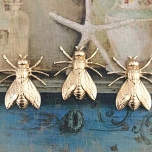 Brass Bug Stamping, Fly Stamping, 31x28mm, Victorian Bug Stampings, Insect Stamping, Made in USA