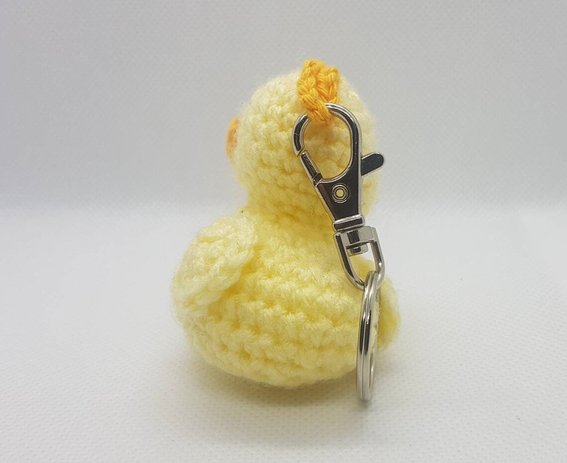 Crochet cute rubber duck keychain keyring charm Etsy