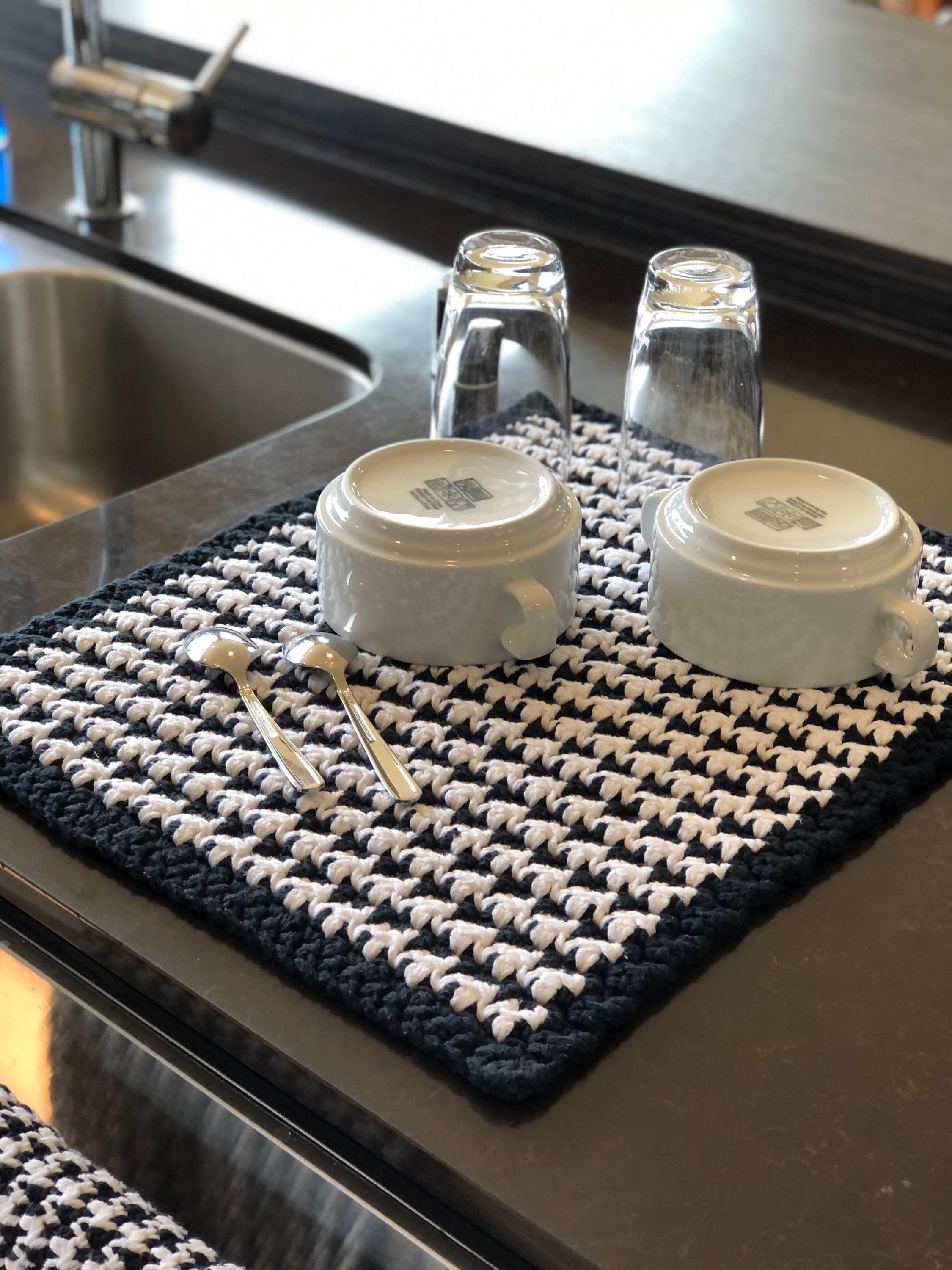 Drying Pad Pattern Houndstooth Drying Mat Crochet Pattern: Beginner (PDF Pattern) - Etsy
