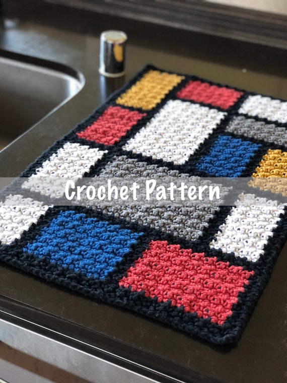 PATTERN: Kent Dish Drying Mat I Crochet Dish Mat I Handmade Dish Mat 