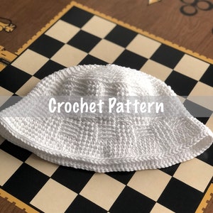 Crochet Checked Bucket Hat Pattern: Advanced Beginner (PDF Pattern)