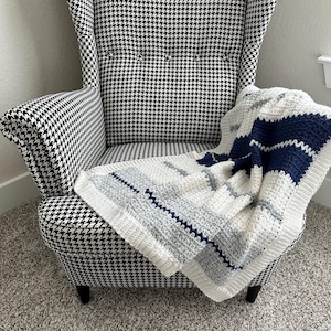 Crochet Blanket | Toddler Blanket | Baby Blanket | Striped Blanket | Gift for Him
