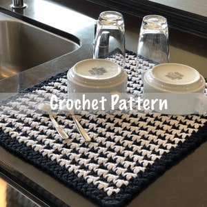 Houndstooth Drying Mat Crochet Pattern: Beginner (PDF Pattern)