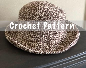 Beginner Crochet Hat Pattern: Rolled Brim, Two Options (PDF Pattern)