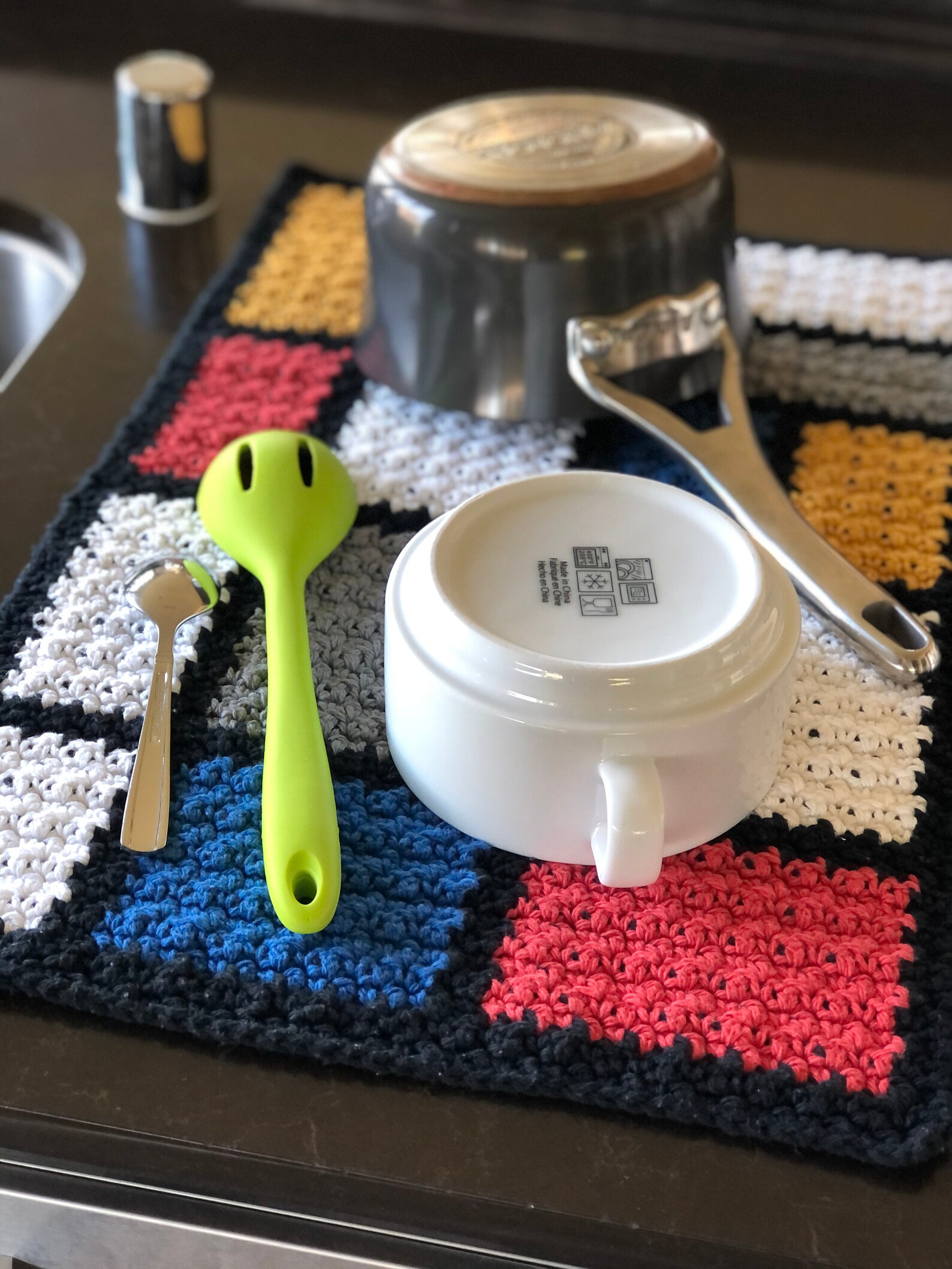 Dish Drying Mat, Produce Drying Mat, Crochet Dish Drying Mat, Dish Mat