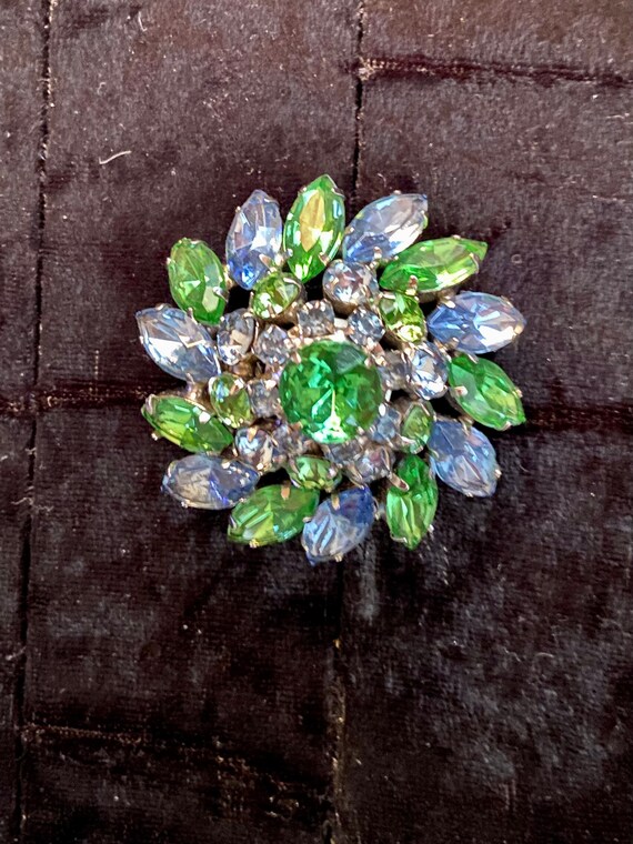Julier Reed Brooch Vintage Julianna Three Tiered Headlight Brooch Pin - Gem