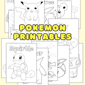 Pokemon Malseiten PDF zum sofortigen Herunterladen und Drucken