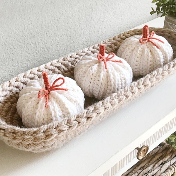 Crochet Dough Bowl Pattern with Pumpkins • Pumpkin Fall Decor • Crochet Pumpkin Pattern • PDF pattern • Crochet Basket Pattern