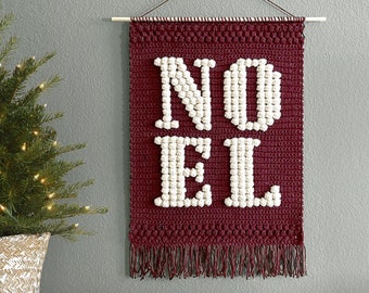 Crochet Noel Wall Hanging Pattern • Christmas Holiday Crochet Patterns • Christmas Wall Hanging Pattern