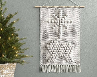 Crochet Christ is Born Wall Hanging Pattern • Christmas Nativity Wall Hanging • Baby Jesus Holiday Decor • Wall Hanging Crochet Pattern