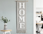 Crochet Home Wall Hanging Pattern • Monogram HOME • Crochet Wall Hanging Pattern • PDF Digital Download