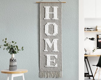 Crochet Home Wall Hanging Pattern • Monogram HOME • Crochet Wall Hanging Pattern • PDF Digital Download