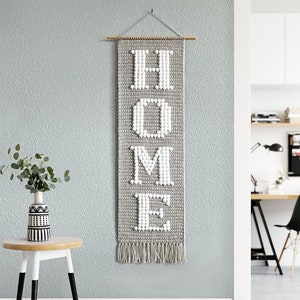 Crochet Home Wall Hanging Pattern Monogram HOME Crochet Wall Hanging Pattern PDF Digital Download image 1