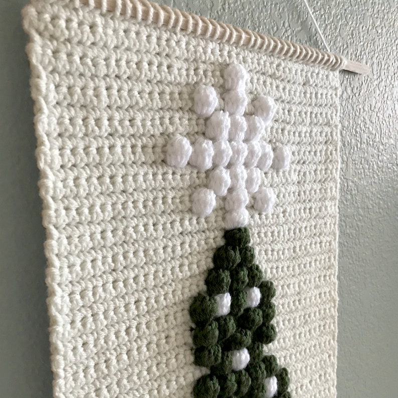 Crochet Christmas Tree Wall Hanging Pattern Christmas Holiday Crochet Patterns Evergreen Tree Wall Hanging Pattern image 3