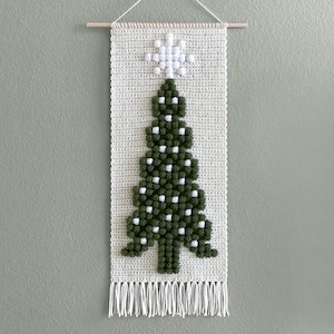 Crochet Christmas Tree Wall Hanging Pattern Christmas Holiday Crochet Patterns Evergreen Tree Wall Hanging Pattern image 2