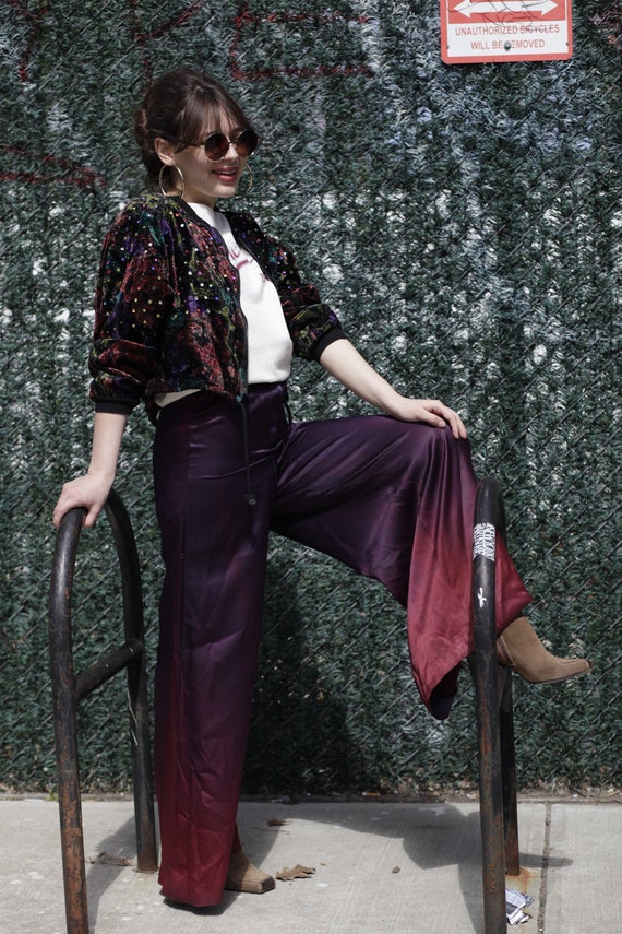Purple Sunset Ombre Lounge Bell Bottoms - image 1
