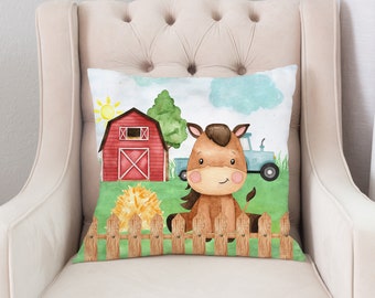 Farm Animals Nursery Accent Pillow Farm Life Nursery Pillow
