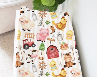 Farm Changing Pad Cover, Gender neutral baby room decor, Barnyard nursery - MoF