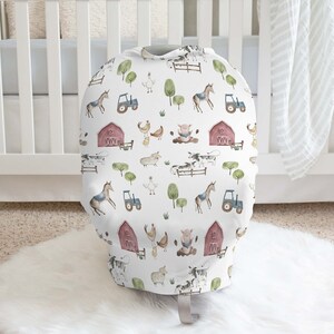 Farm Car Seat Cover, Farm animals Nursing Cover Up, Barnyard Nursing Cover, Breast Feeding Cover, Baby Cover Shopping Car  - Farm Adventure