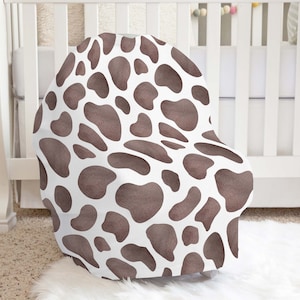 Cow Car Seat Cover, Farm Nursing Cover, Breast feeding cover, Neutral carseat cover, Multi use baby cover, Farm baby gift, New mom gift  Lof