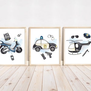 Police Nursery Wall Art, Police Nursery Prints, Policeman Room Decor ...